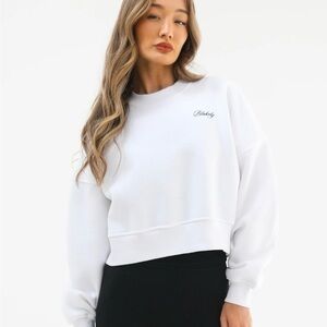 BLAKELY OFF-DUTY cropped sweatshirt white